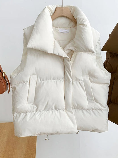 Loose Down Feather Cotton Vest