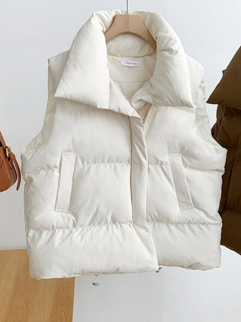 Loose Down Feather Cotton Vest