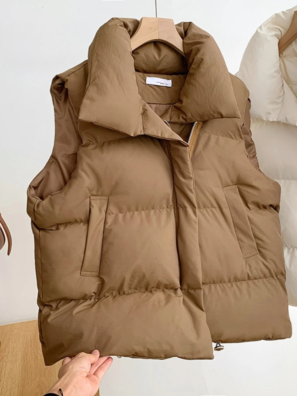 Loose Down Feather Cotton Vest